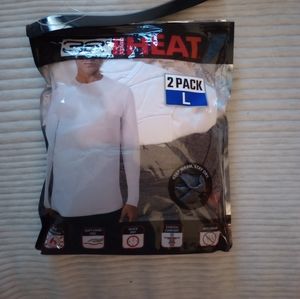 32° Degrees Heat Mens Long Sleeve Crew Neck White/Grey 2pk